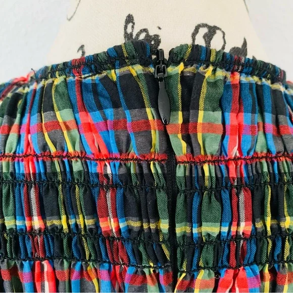 Sold! Gianni seersucker plaid smocked dress - Picture 13 of 16